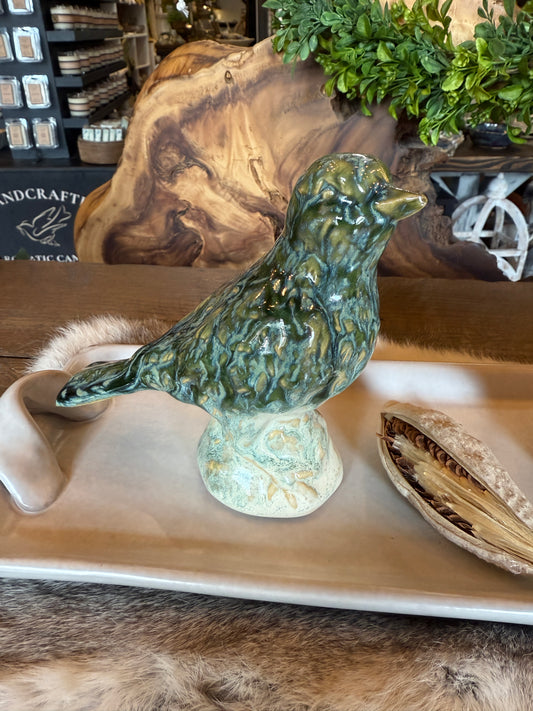 Ceramic Bird Reactive Glazed