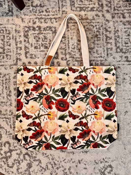 Canvas Large Floral Tote Bag