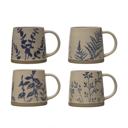 Mugs Botanical Hand-Stamped