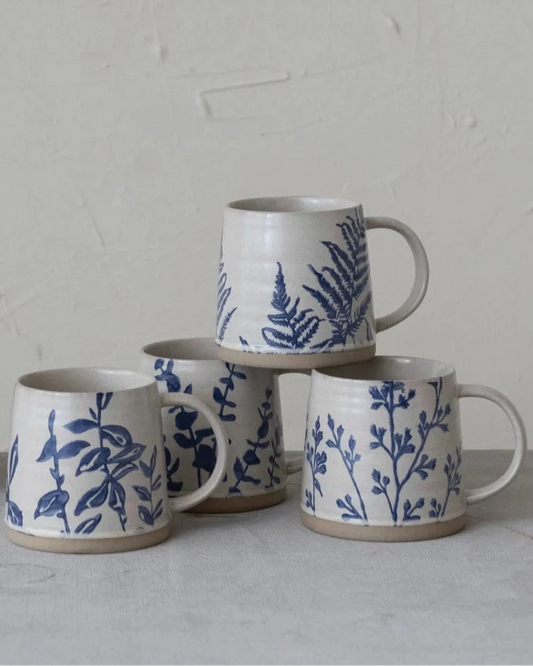 Mugs Botanical Hand-Stamped