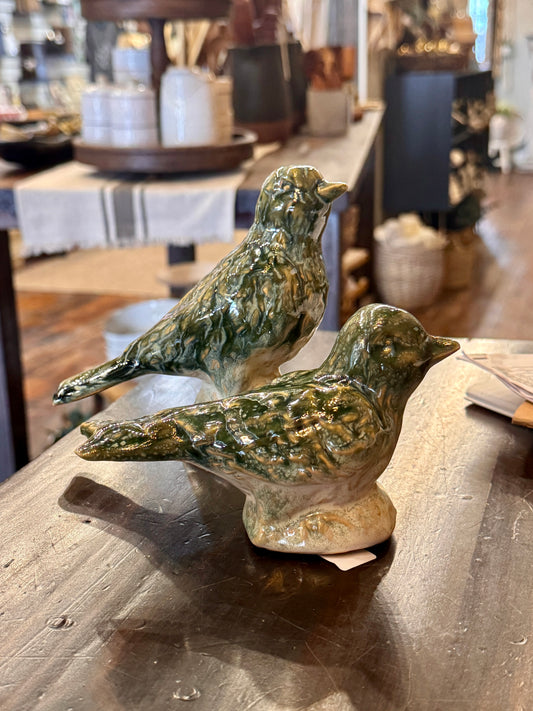 Ceramic Bird Reactive Glazed