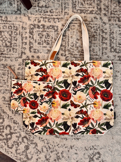 Canvas Large Floral Tote Bag
