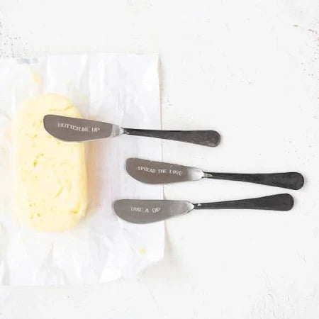 Knife Etched Stainless Butter